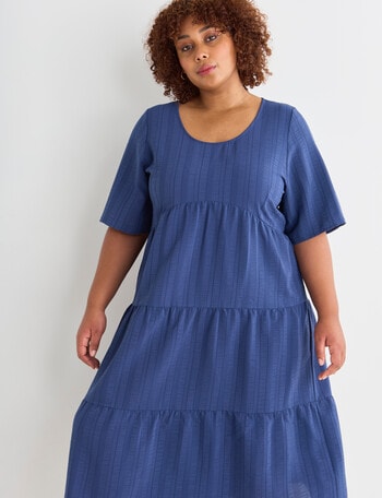 Studio Curve Oversized Textured Dress, Navy product photo