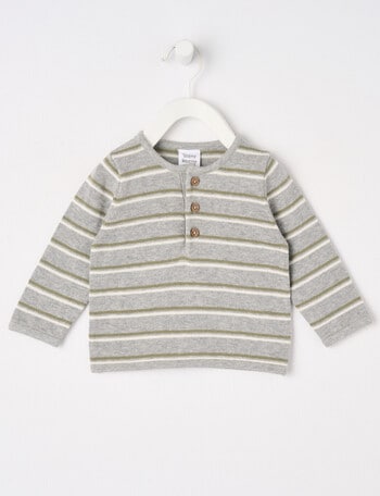 Teeny Weeny Stripe Knit Jumper, Grey Marle product photo