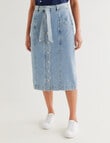 Denim Republic Button Front Midi Skirt, Mid Wash product photo