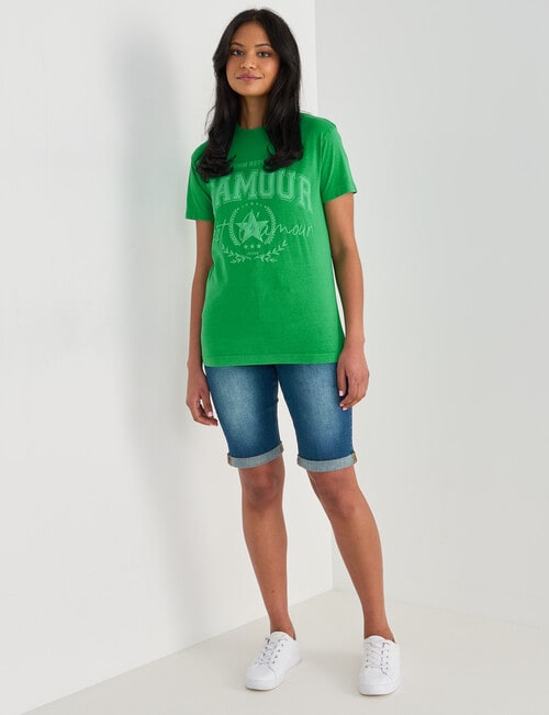 Denim Republic Puff Print Tee, Green product photo View 03 L