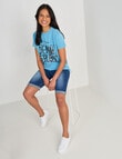 Denim Republic Foil Print Tee, Blue product photo View 03 S