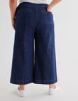 Denim Republic Curve Seam Front Wide Leg Crop Jeans, Dark Rinse product photo View 02 S