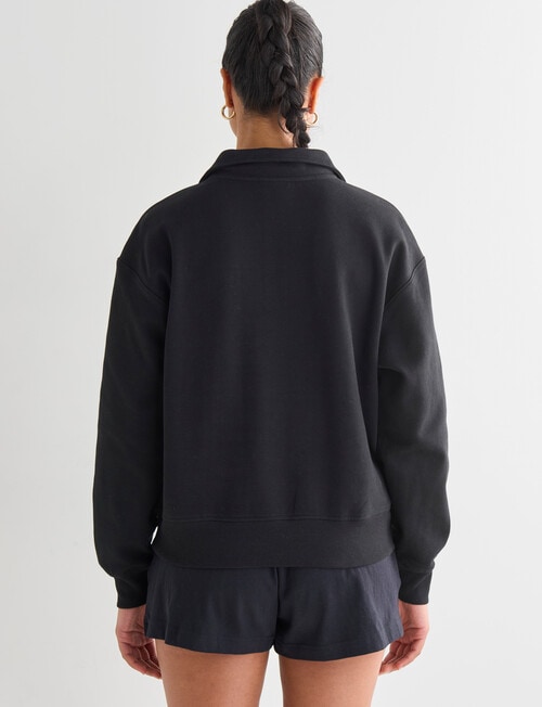 Champion Rochester Base Quarter Zip Sweatshirt, Black product photo View 02 L