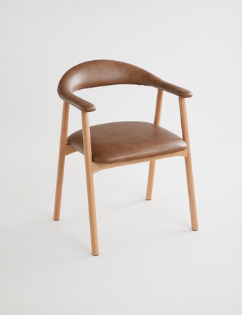 LUCA Mecca Dining Chair, Leather Brown product photo