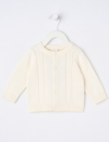 Little Bundle Cable Knit Cardigan, Vanilla product photo