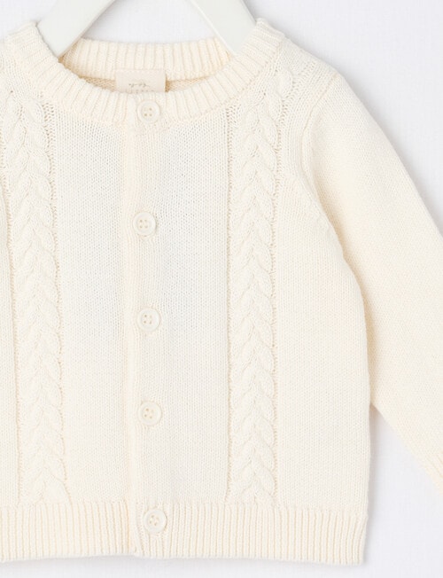 Little Bundle Cable Knit Cardigan, Vanilla product photo View 02 L