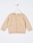 Little Bundle Crew Neck Knit Cardigan, Speckled product photo