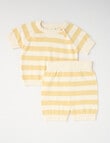 Little Bundle Stripe Knit Top & Shots, 2-Piece Set, Tan product photo