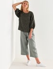 Zest Linen Seam Sleeve Top, Animal Print product photo View 03 S