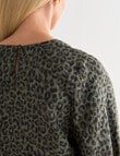 Zest Linen Seam Sleeve Top, Animal Print product photo View 06 S