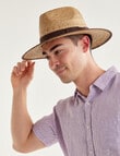 L+L Wide Brim Straw Hat with Tan Band, Natural product photo