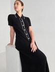 Mineral Whitney Ribbed Knitwear Midi Dress, Black product photo