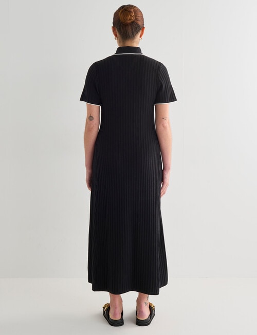 Mineral Whitney Ribbed Knitwear Midi Dress, Black product photo View 02 L