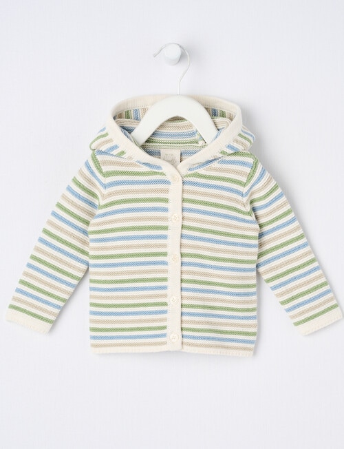 Little Bundle Hooded Knit Cardigan, Striped product photo