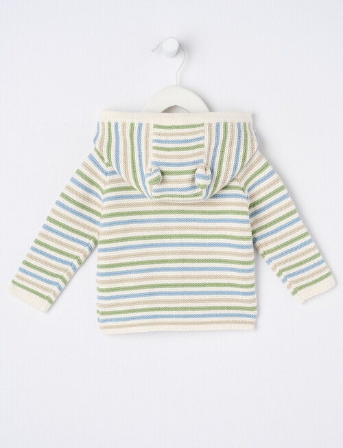 Little Bundle Hooded Knit Cardigan, Striped product photo View 02 L