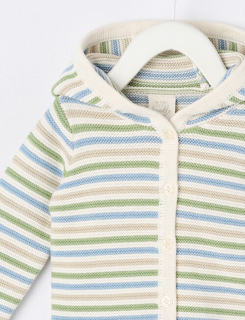 Little Bundle Hooded Knit Cardigan, Striped product photo View 03 L