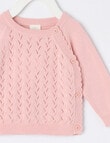 Little Bundle Wrap Front Knit Cardigan, Pink product photo View 02 S