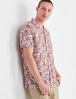 Tarnish Ditsy Paisley Short Sleeve Shirt, Burgundy product photo