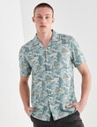 Tarnish Ditsy Paisley Short Sleeve Shirt, Mint Green product photo View 04 S