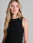 Mineral Hazel Rib Tank Top, Black product photo