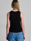 Mineral Hazel Rib Tank Top, Black product photo View 02 S