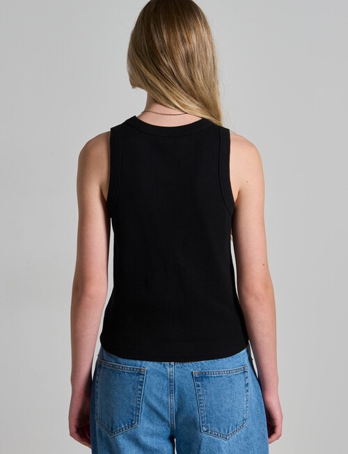 Mineral Hazel Rib Tank Top, Black product photo View 02 L