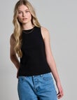 Mineral Hazel Rib Tank Top, Black product photo View 05 S