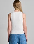 Mineral Hazel Rib Tank Top, White product photo View 02 S