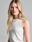 Mineral Hazel Rib Tank Top, White product photo View 04 S