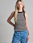 Mineral Hazel Rib Tank Top, Black Stripe product photo