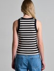 Mineral Hazel Rib Tank Top, Black Stripe product photo View 02 S