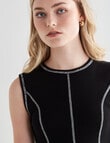 Mineral Georgie Ribbed Dress, Black product photo View 04 S