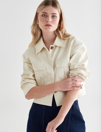 Mineral Zo Cargo Cropped Jacket, Cream product photo