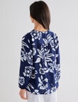 Ella J Floral Tassel Top, Navy & Blue product photo View 02 S