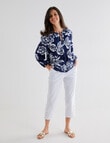 Ella J Floral Tassel Top, Navy & Blue product photo View 03 S