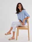 Ella J Short Sleeve Boxy Knit Top, Pale Blue product photo