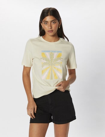 ONLY Harriet Short Sleeve Tee, Sunshine Birch product photo