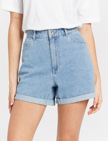 ONLY Vega Mom Denim Shorts, Light Blue product photo