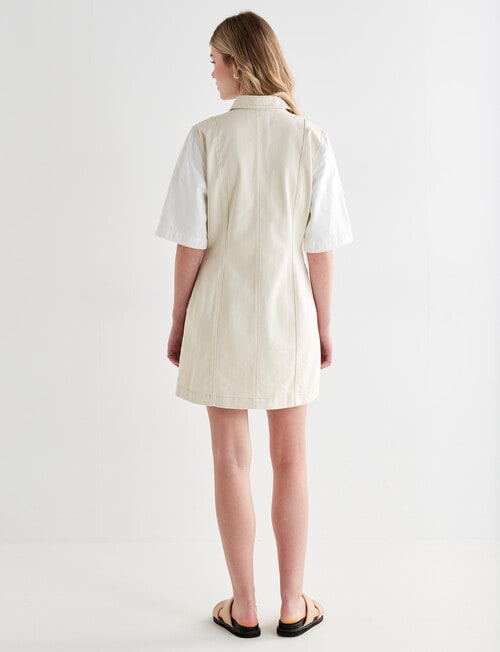 Mineral Davis Denim Shirt Dress, Cream product photo View 02 L