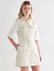 Mineral Davis Denim Shirt Dress, Cream product photo View 03 S