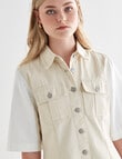 Mineral Davis Denim Shirt Dress, Cream product photo View 04 S