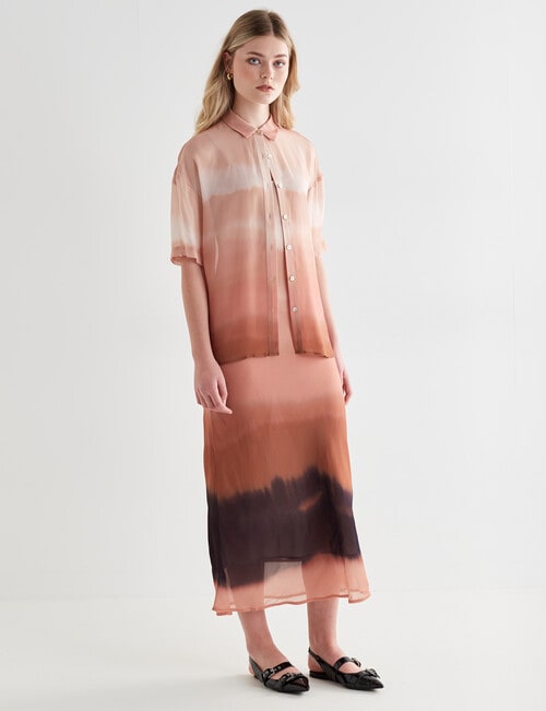 Mineral Milo Slip Print Dress, Brown product photo View 08 L