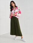 Whistle Floral Print 3/4 Sleeve Peasant Blouse, White & Pink product photo View 03 S