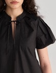 State of play Zola V Neck Puff Sleeve Top, Black product photo View 04 S