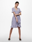 ONLY Olivia Short Sleeve Wrap Dress, Nanna Flower product photo View 03 S