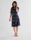 Ella J Elbow Sleeve Lace Dress, Navy Print product photo View 03 S