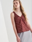 Mineral Rocco Satin Print Top, Cherry product photo