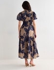 State of play Zola V-neck Midi Dress, Blue Belamy Print product photo View 02 S