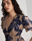 State of play Zola V-neck Midi Dress, Blue Belamy Print product photo View 04 S