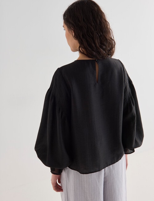 State of play Stella Pintuck Long Sleeve Top, Black product photo View 02 L